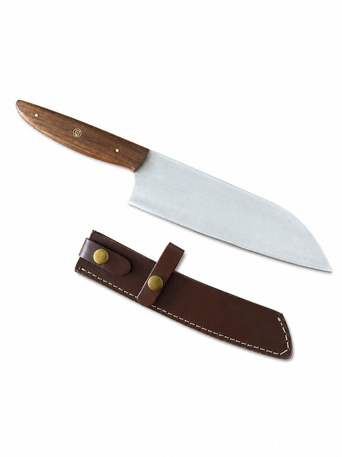 Handgefertigtes Santoku – Böhler N690 Stahl | Nussholz & Ahorn