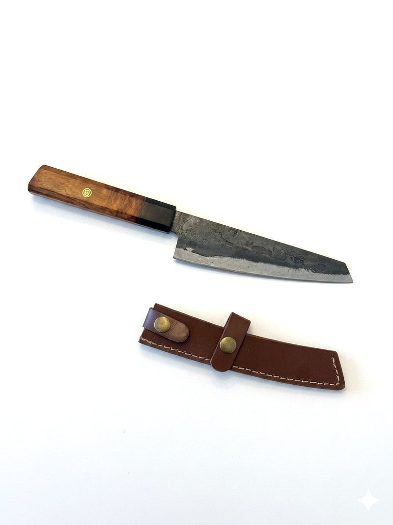 Kiritsuke Messer handgeschmiedet | C100 Carbon Steel | Holzgriff
